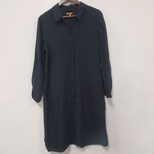 Lilly Pulitzer Bethanne Linen Shirt Dress Size 10 Knee Button Long Sleeve Preppy
